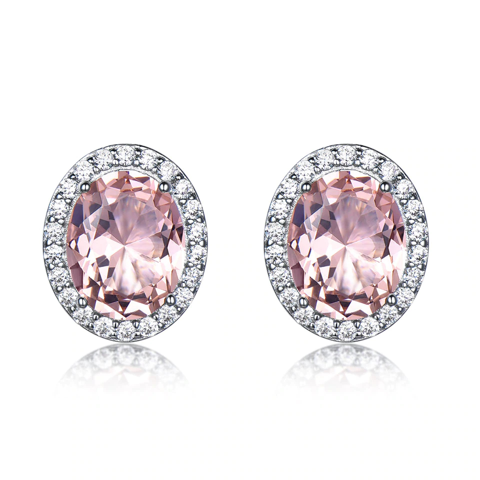 Sterling Silver Pink Sapphire  Earrings