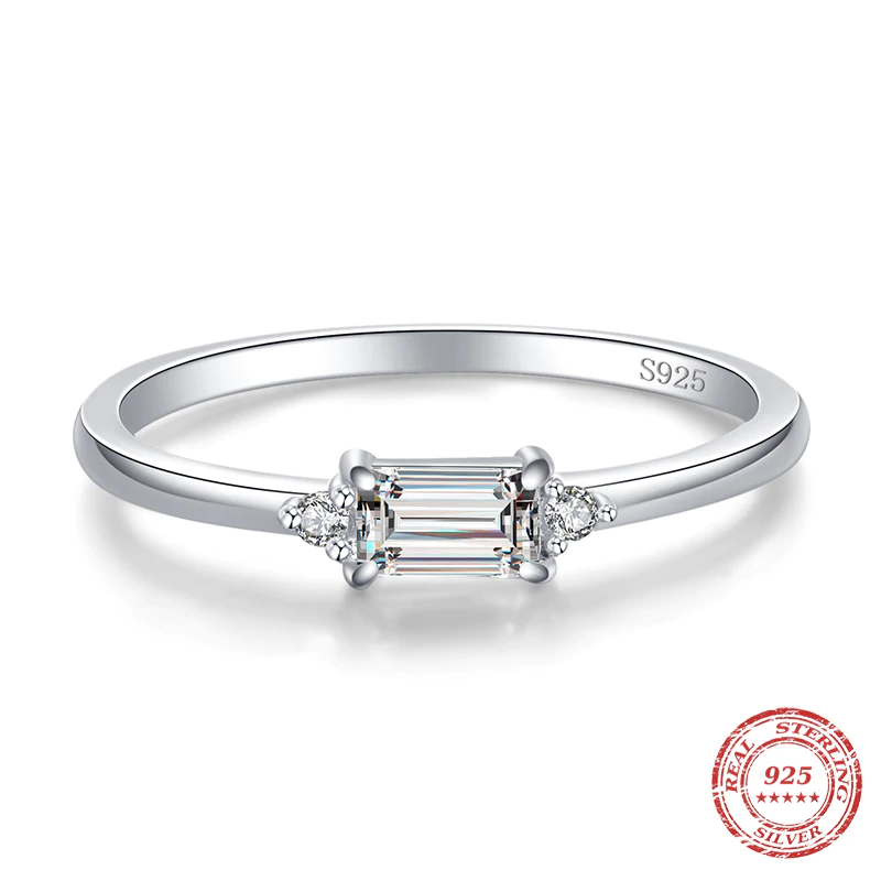 Sterling silver zircon ring