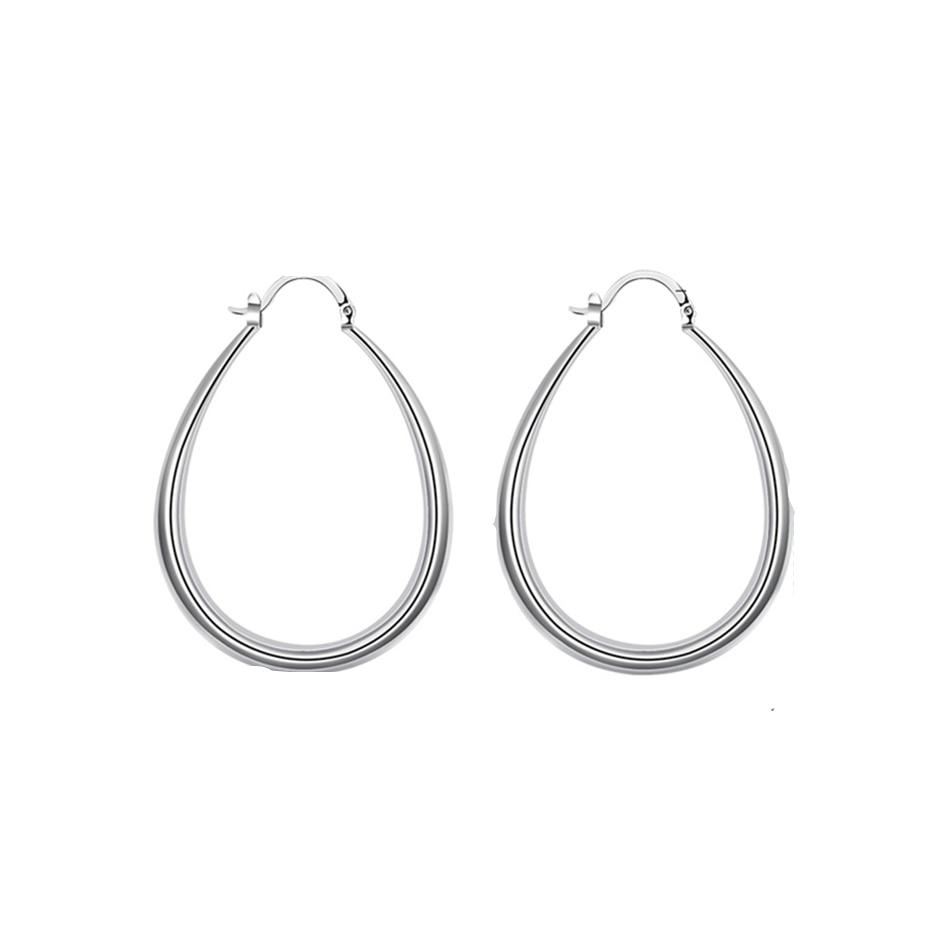 Women's 925 Sterling Silver Smooth Circle Earrings