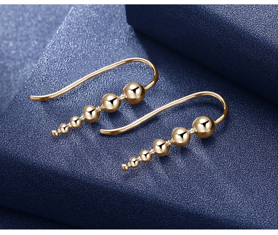 Women's 925 Sterling Silver Ball Bead Earrings