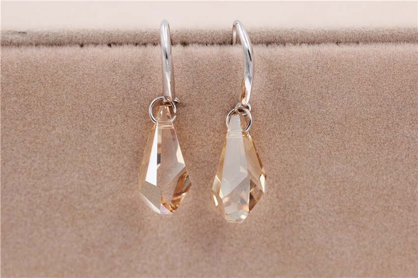 Women's 925 Sterling Champagne Crystal Earrings