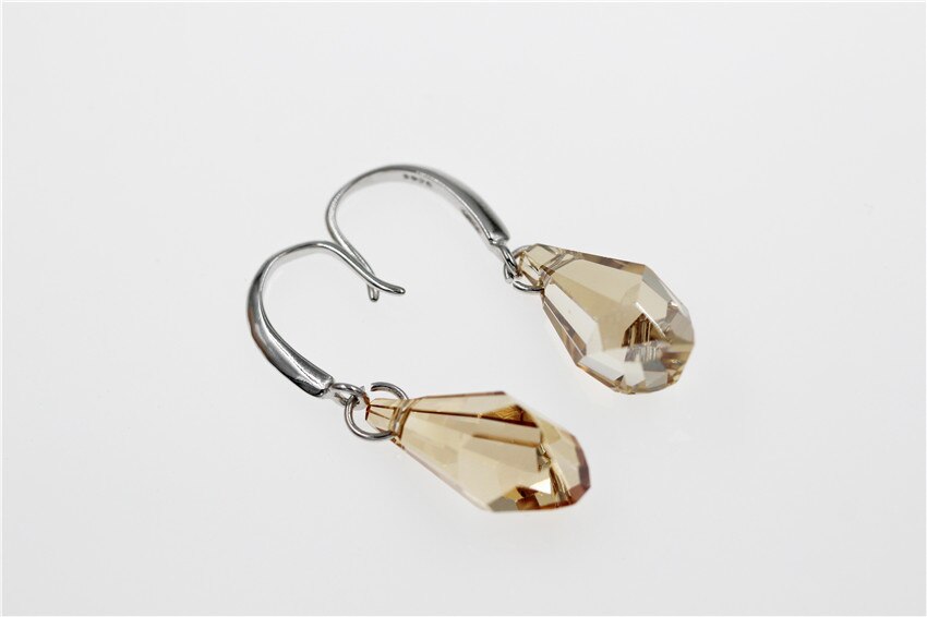 Women's 925 Sterling Champagne Crystal Earrings