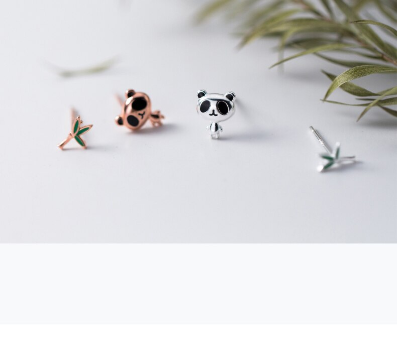 925 Sterling Silver Panda Stud Earrings 925 Sterling Silver Panda Stud Earrings