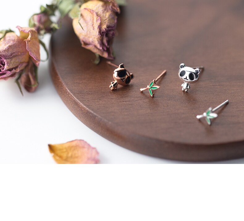 925 Sterling Silver Panda Stud Earrings 925 Sterling Silver Panda Stud Earrings