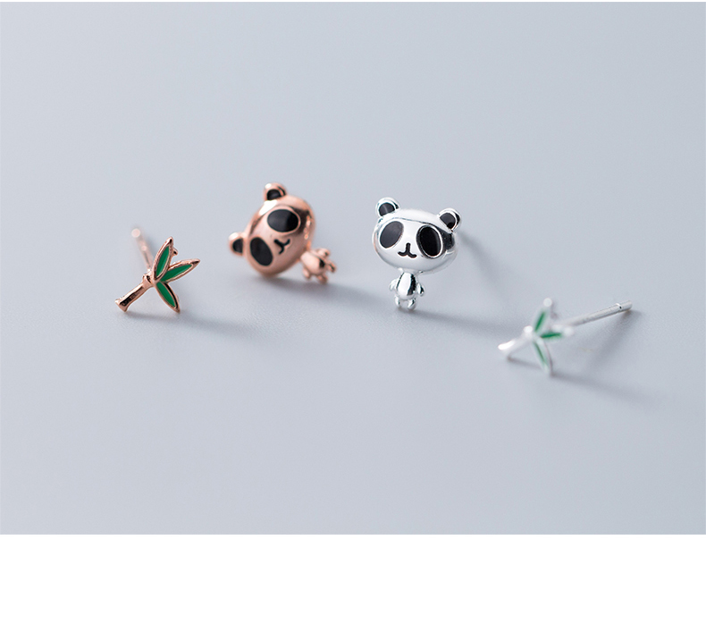 925 Sterling Silver Panda Stud Earrings 925 Sterling Silver Panda Stud Earrings
