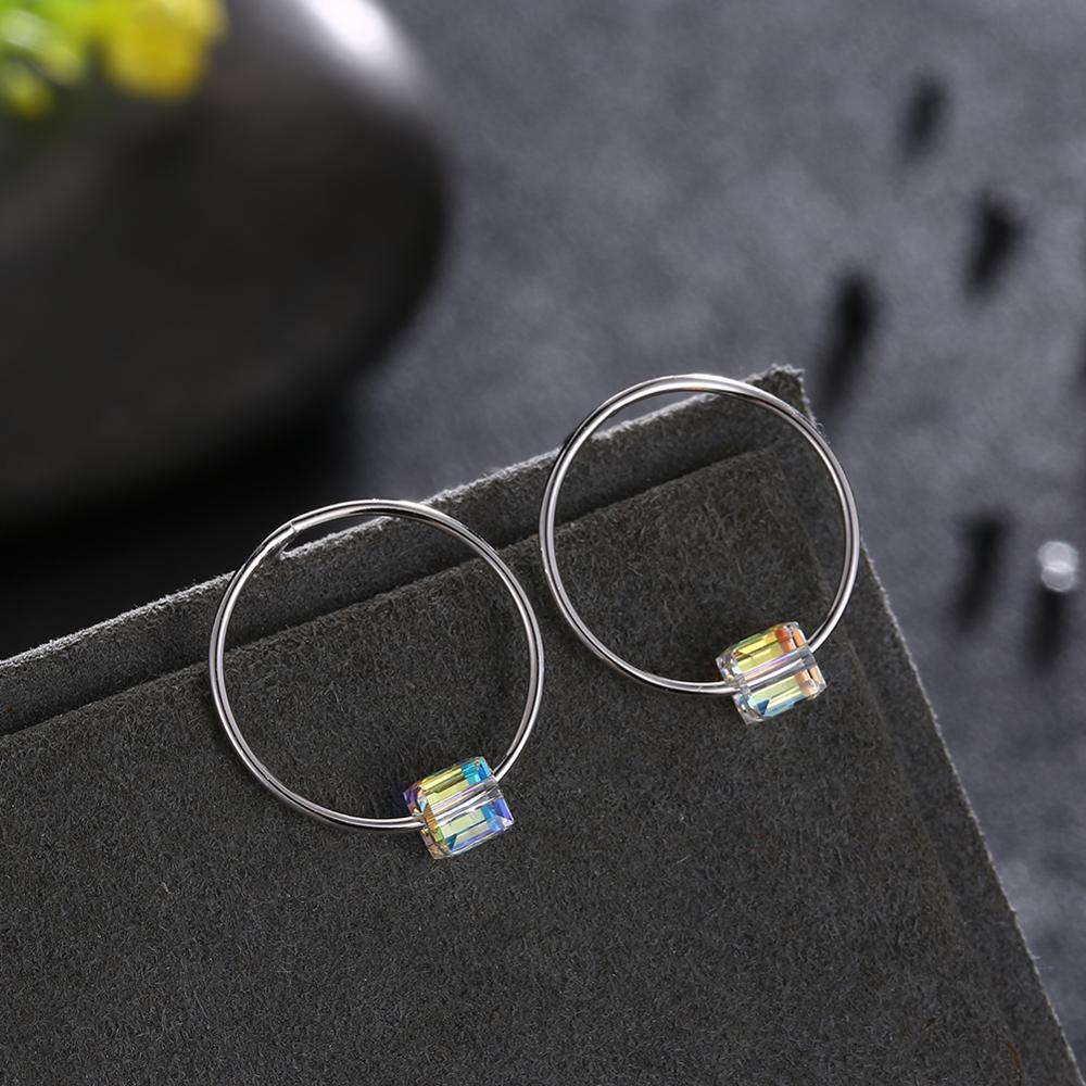 925 Silver Big Hoop Stud Earrings