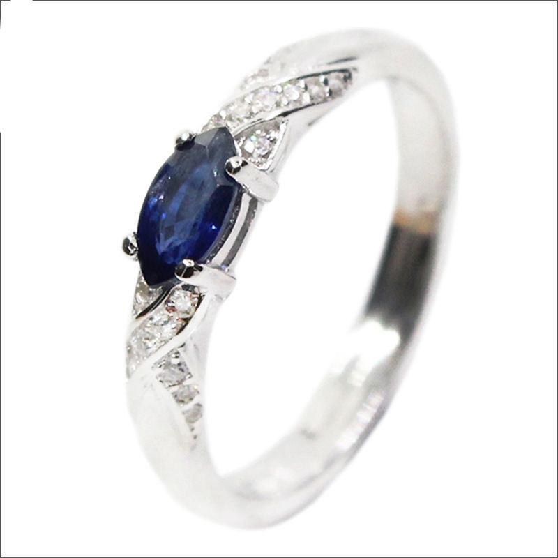 Lab created sapphire ring