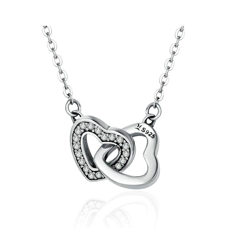 Sterling Silver Connected Heart Necklace