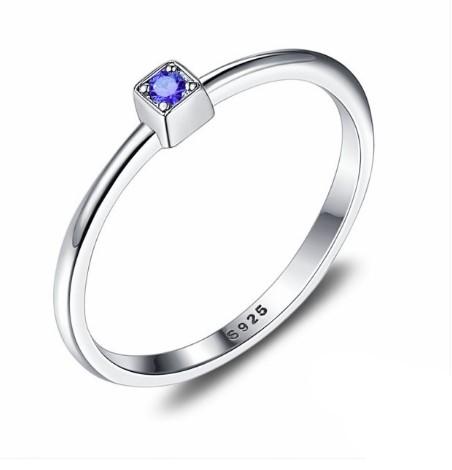 Orange cubic zirconia Silver ring